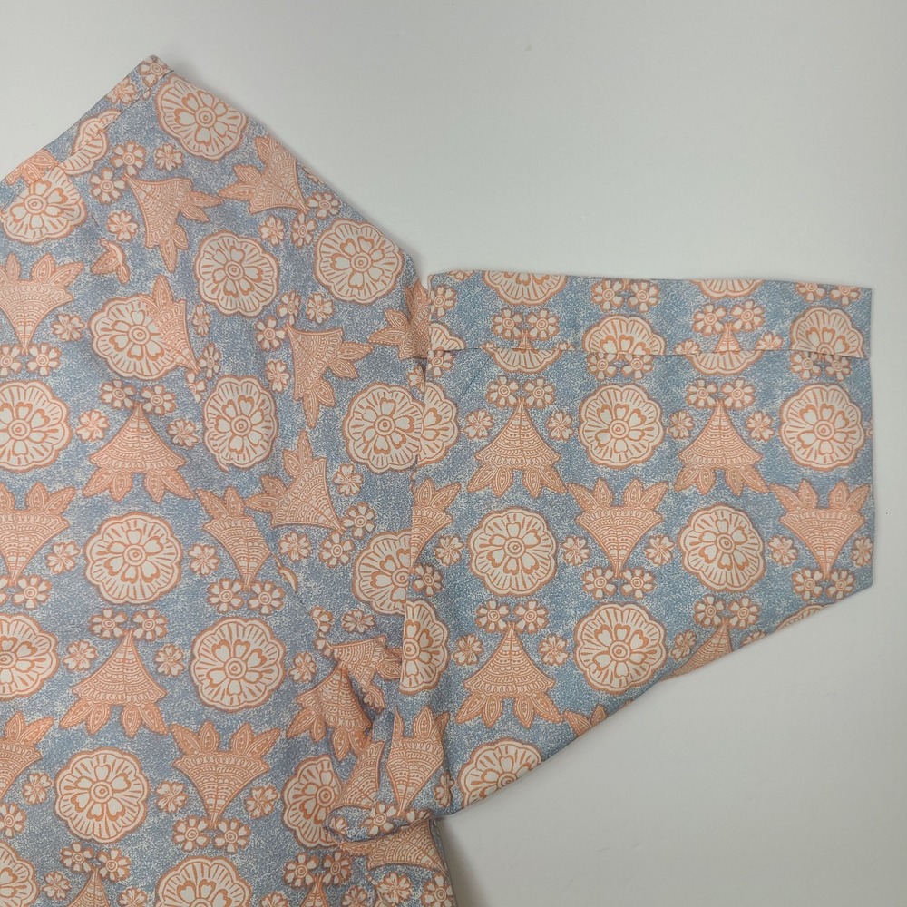 Lane Bryant Women's 14/16 Cotton Blouse Pink Blue Geometric Floral Print EUC - Picture 5 of 5